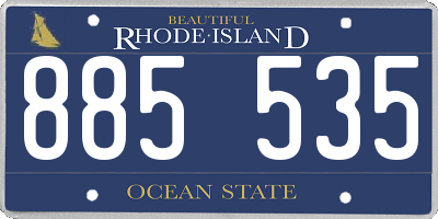 RI license plate 885535