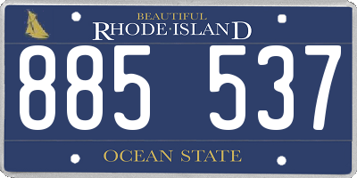RI license plate 885537