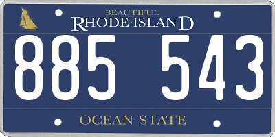 RI license plate 885543