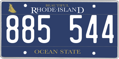 RI license plate 885544