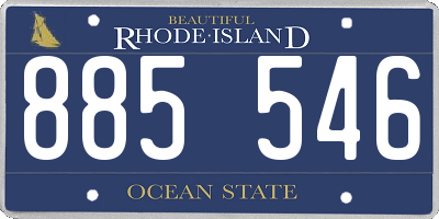 RI license plate 885546