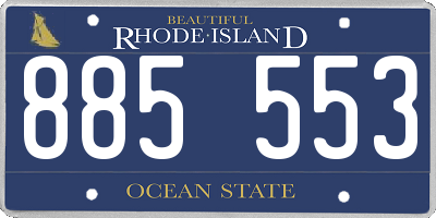 RI license plate 885553
