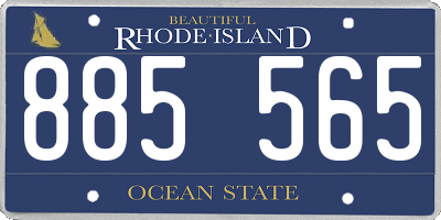 RI license plate 885565