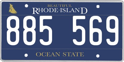 RI license plate 885569