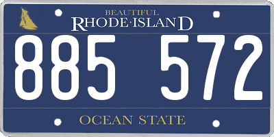 RI license plate 885572