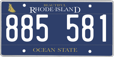 RI license plate 885581