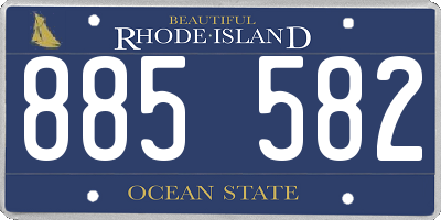 RI license plate 885582