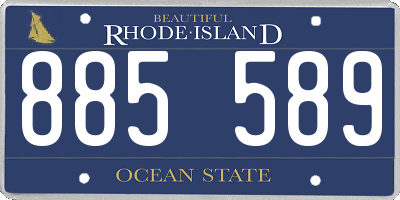 RI license plate 885589