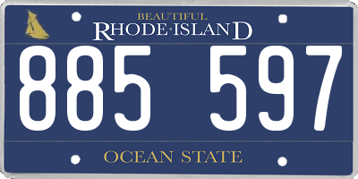 RI license plate 885597