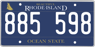 RI license plate 885598