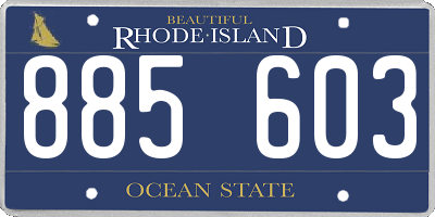 RI license plate 885603