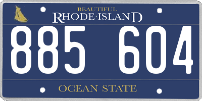 RI license plate 885604