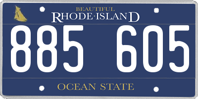 RI license plate 885605