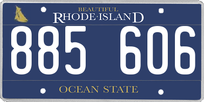 RI license plate 885606