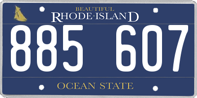 RI license plate 885607