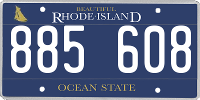 RI license plate 885608