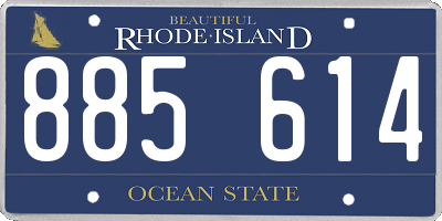 RI license plate 885614