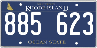 RI license plate 885623