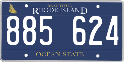 RI license plate 885624