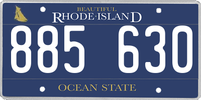 RI license plate 885630