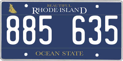 RI license plate 885635