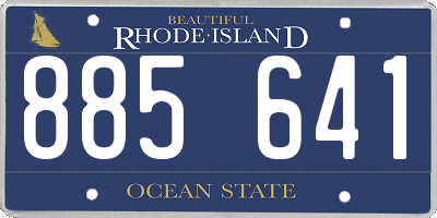 RI license plate 885641