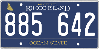 RI license plate 885642