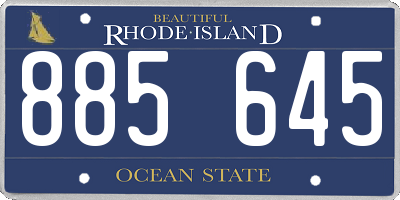 RI license plate 885645