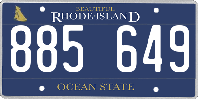 RI license plate 885649