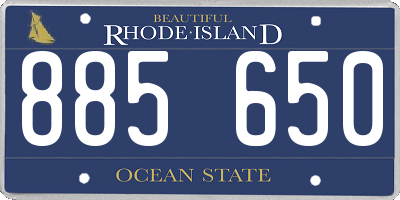 RI license plate 885650