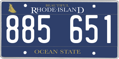 RI license plate 885651