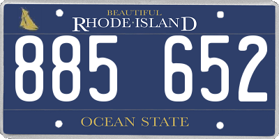 RI license plate 885652