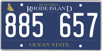 RI license plate 885657