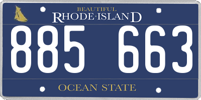 RI license plate 885663