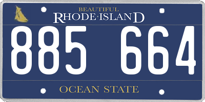 RI license plate 885664