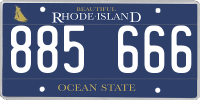 RI license plate 885666