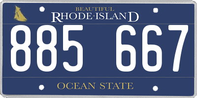 RI license plate 885667