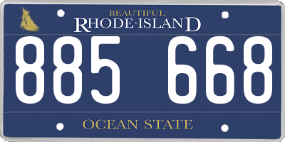 RI license plate 885668