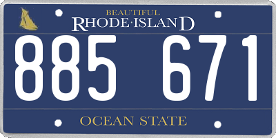 RI license plate 885671