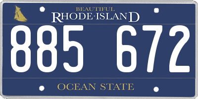 RI license plate 885672