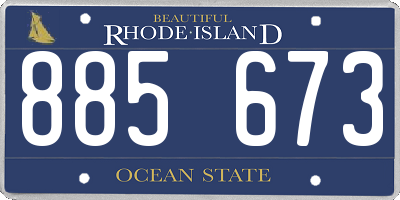 RI license plate 885673