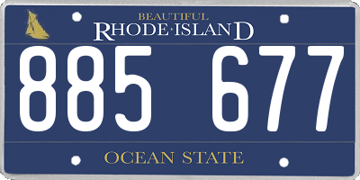 RI license plate 885677