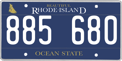 RI license plate 885680