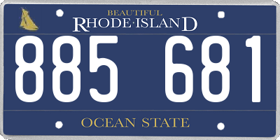 RI license plate 885681