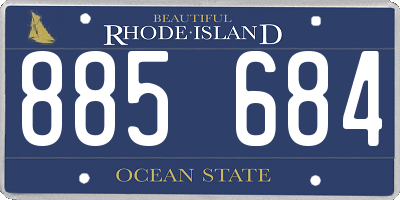 RI license plate 885684