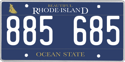 RI license plate 885685