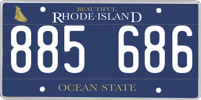 RI license plate 885686
