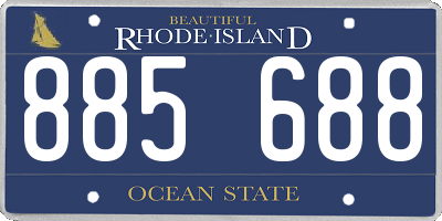 RI license plate 885688
