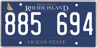 RI license plate 885694