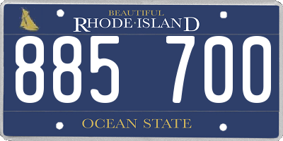 RI license plate 885700